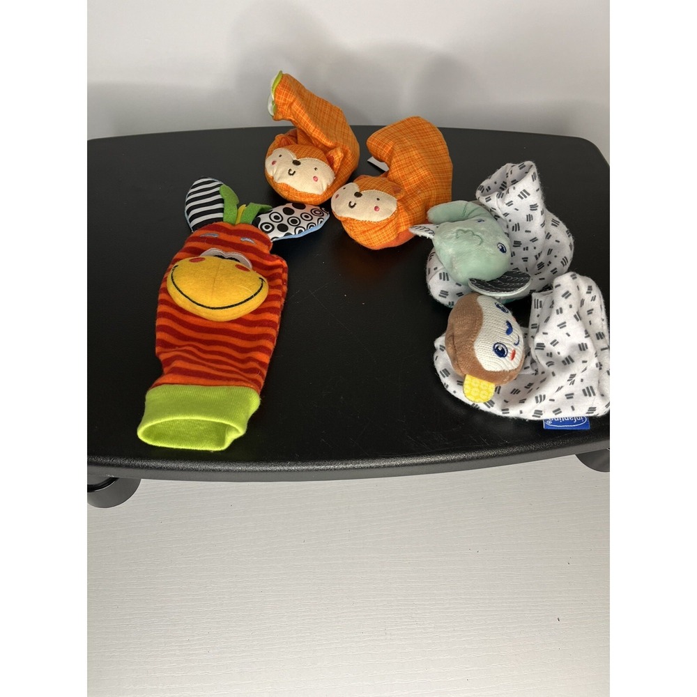 Infantino Baby‎ Foot Rattles Elephant Monkey Infant Toys 0+ Pre-Owned